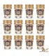 Set of 12 Multicolor and Gold Tea Glasses - Elegant Glassware