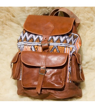 Zaino tappezzeria in pelle - tasche artigianato etnico Africana-Varios