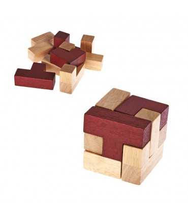 Puzzle game cube rouge - couleurs - puzzle - 7 x 7 cm