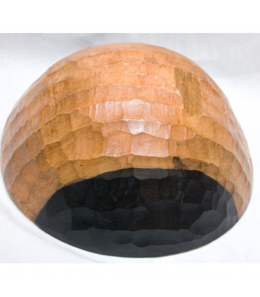 Bol de fruits bois - artisan - Afrique - noir et blanc