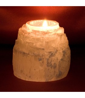 Candela naturale Selenite - minerale grezzo - Feng Shui
