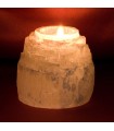 Portavelas Natural Selenita - Mineral Bruto - Feng Shui