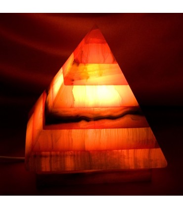 Lampe Onyx Pyramide rotes - natürliche Mineral - schönes Licht