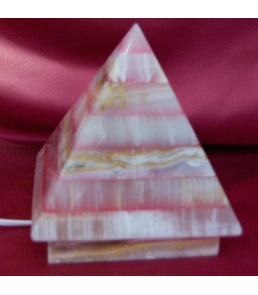 Lampe Onyx Pyramide rotes - natürliche Mineral - schönes Licht