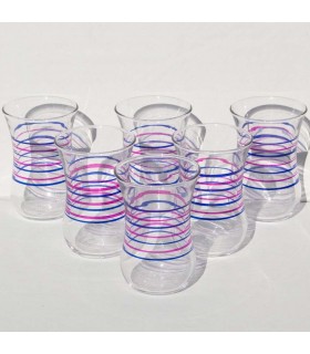 Ensemble de 6 verres modèle de Turcs - rayures - haute qualité