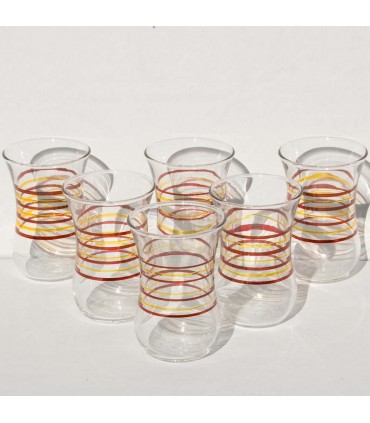 Turkish Cups Set of 6 - Model Stripes - High Quality