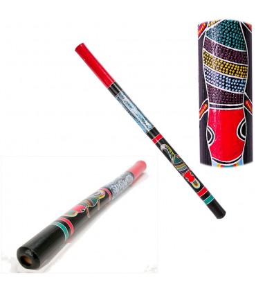 Bois de didgeridoo - motifs ethniques - peint à la main - 1m