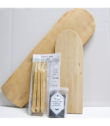Pack scrittura arabo - legno tavolo - Kalam e inchiostro