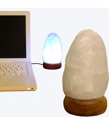 Mini USB lâmpada de sal do Himalaia Natural Colors Branco-Vários