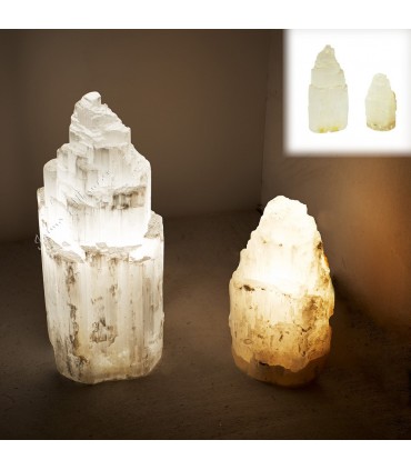 Lampada bianco Selenite - naturale - varie dimensioni