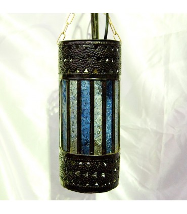 Lampe de cylindre - cristaux blanc et bleu - nouveauté