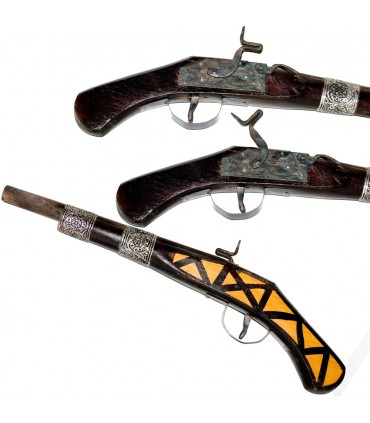 Espingarda de madeira decorativos - Artesanato - Pequeno - 43 cm