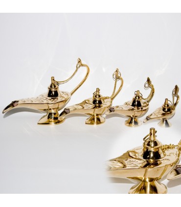 Set de 4 lampes bronze Aladdin Genie - enregistrements décorés