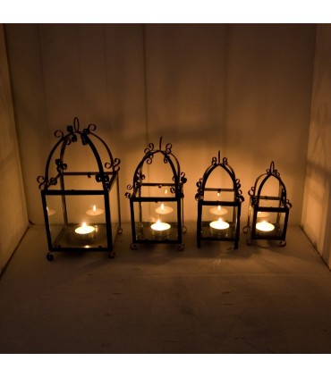 Candle Lantern Forge e Vidro - Artisans - Produção Espanhol
