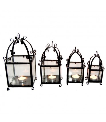 Candle Lantern Forge e Vidro - Artisans - Produção Espanhol