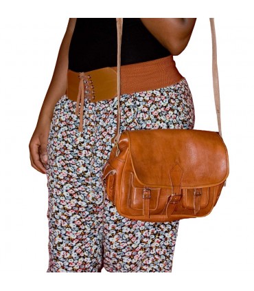 Handgefertigte Tasche Leder - 6 Taschen - 2 Farben - Handwerker