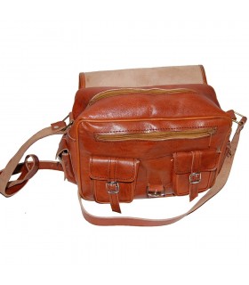 Bolso Artesanal Cuero - 6 Bolsillos - 2 Colores - Artesanal