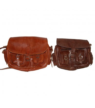 Handmade Leather Bag - 6 pockets - 2 Colors - Handmade