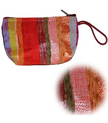 Bolsito Seda Cactus  - Multicolor - Cremallera - Artesano