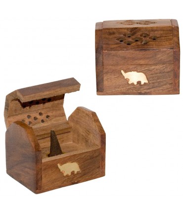 Räuchergefäß Stamm Holz Stall - Zapfen