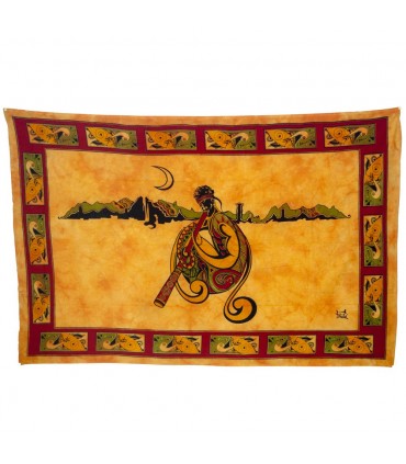 Tessuto cotone-India - musicista Didgeridoo - 140 x 210 cm