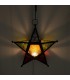 Farol Vela Estrella Multicolor -  Calado Arabe-  Cadena 35 cm