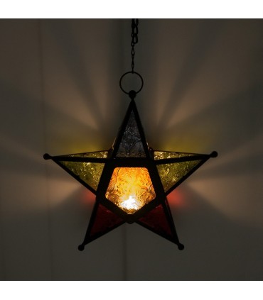 Estrela Lantern Multicolor - Calado árabe-Rede 35 centímetro