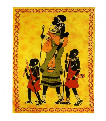 Tecido de algodão da Índia-Africano Família-Artesanato-140 x 210