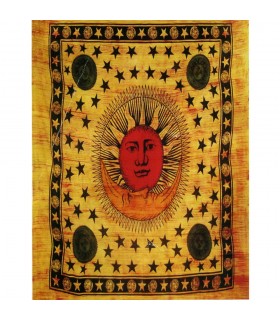 Stoff Baumwolle-Indien - Sonne und Mond Color - 210 x 240 cm