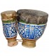 Ceramics and Leather Mini Djembe - Drum - Painted - Artisan