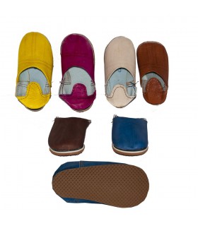 Pantofole - bambini - vari colori la suola dura - N. 18-36 - Mini in cuoio