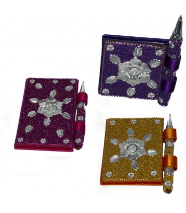 Brillantes Buch mit Stift - Blumenmuster