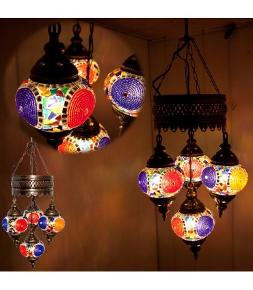 Lampes turque - Verre de Murano - Mosaïque - 75 cm