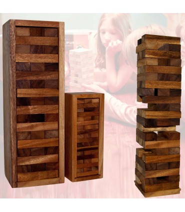Torre de Puzzle de madeira - Jenga - Transporte Caixa de Madeira