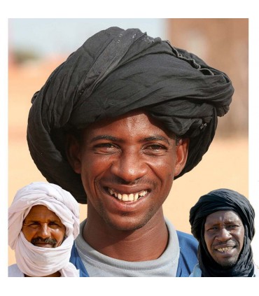 Turbante mauritano - cotone - 2 colori - 3M - arabi turbante