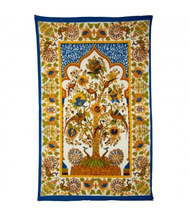 Tela Algodon India-Arbol de la Vida Marco -Artesana-210 x 240 cm