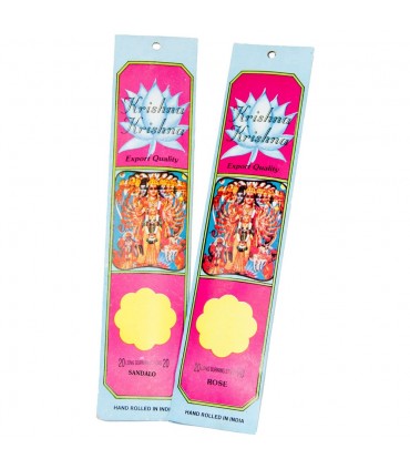 Pack 2 Paquetes Inciensos Krishna -Rosa y Sandalo -40 Varillas