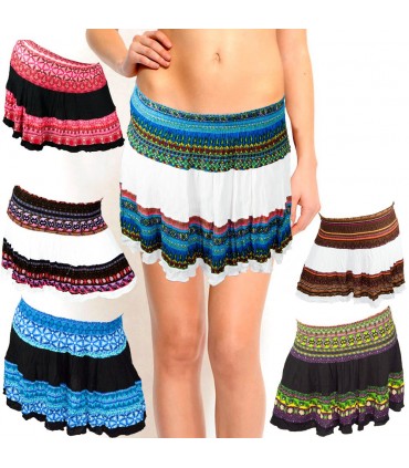 Estampado Seda Verão saia-Várias Cores-Luz, um tamanho