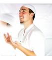 Gravado Salaat algodão - branco ou preto - único tamanho - chapéus