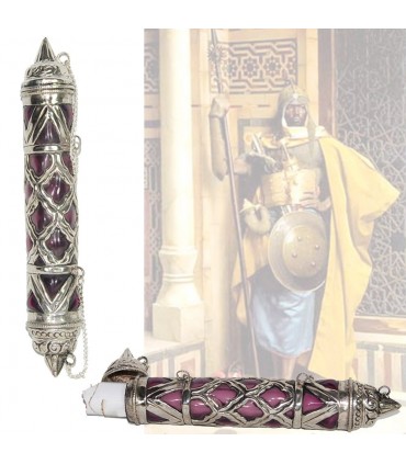 Porta Mensajes Antiguo - Alpaca y Cristal - 25 cm