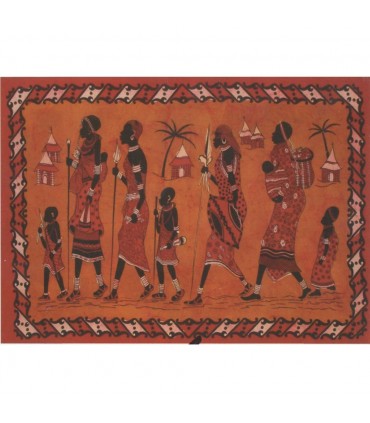 Tecido de algodão da Índia-Africano Família-Artesanato-140 x 210