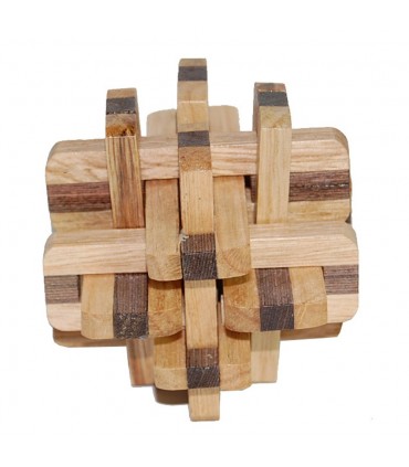 Juego Cubo 2 Colores -Madera- Ingenio - Rompecabezas - 8 x 8 cm