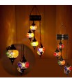 Turkish Lamp - 7 Murano Glass Balls - Mosaic - 1.2 m