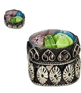 Gravado Alpaca Mini Box - Design Oriental - 3 cm