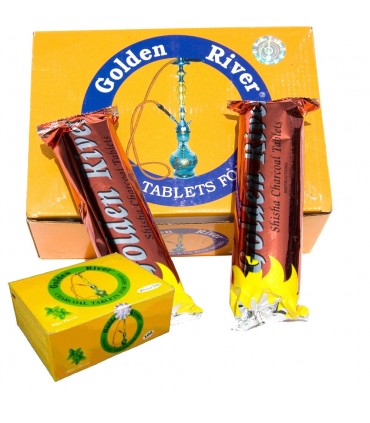 Carbón Profesional Grande- Ment- Golden  River - Ideal Cachimbas