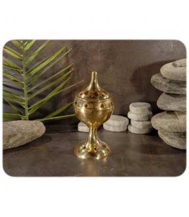 Incenso bruciatore censer alta - bronzo - bozza - 13 cm