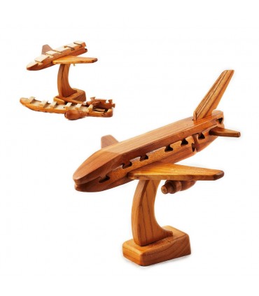 Wooden Puzzle Airplane - Ingenio - 17 cm - Quality
