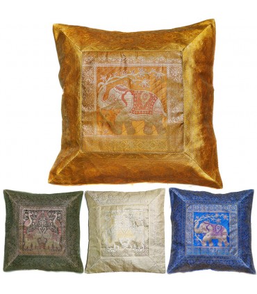 Sacred Animals Silk Cushion 45cm-Oriental Pied-Design