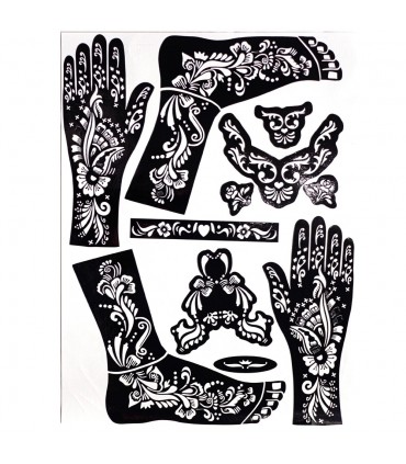 Schablone tattoos Henna - Füße und Hände - 1 Einzelzimmer