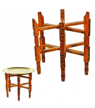 Patas Madera Grabada Tetería - Plegables - Bandejas 30-100 cm